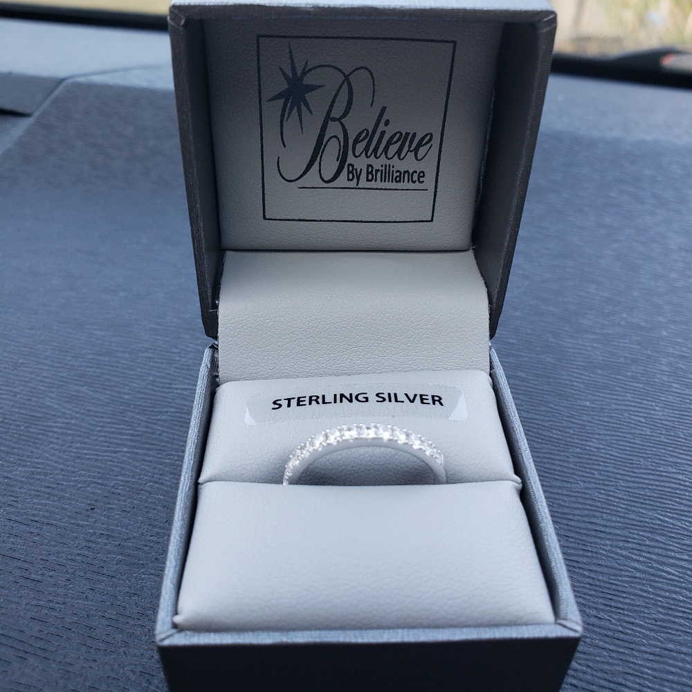 Zirconia 1.5 promise/engagement ring silver